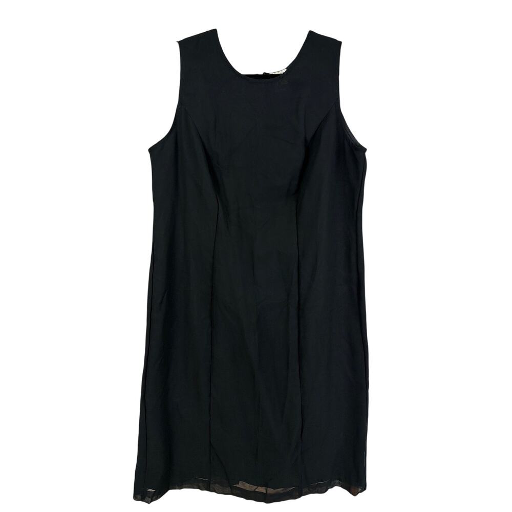 Vintage Gunit Fashions Black Midi Pencil Tank Dress LBD Size Large